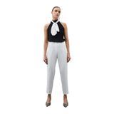 Sateen Yüksek Bel Pensli Pantolon, 36, STN139KPA1204, Ekru, Kadın