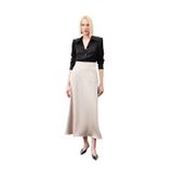 Sateen Yüksek Bel Saten Etek, 38, STN139KET1975, Vizon, Kadın