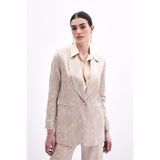 Sateen Zebra Desenli Ceket, 38, STN139KCE1721, Mavi, Kadın