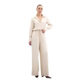 Sateen Zebra Desenli Salaş Pantolon, 38, STN139KPA1439, Taş, Kadın
