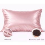 Saten 50x70 cm tek adet fermuarlı yastık kılıfı Satenn123300