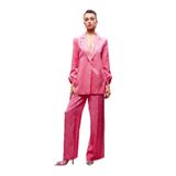 Saten Desenli Pantolon - PEMBE