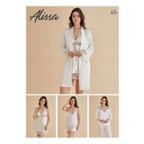 Saten Gecelik Sabahlık Pijama Takım Şort Takım 6'lı Gelin Çeyiz Seti 8670