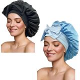 Saten Ipek Saç Kaput Uyku Için Büyük Bonnets Kravat Bandı Saç Wrap Saç Gece Uyku Kapaklar Kadınlar Için Kıvırcık Örgü Saç