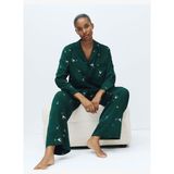 Saten Kokteyl Desenli Pijama Takımı