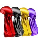 Saten Kumaş Durag Bandana, Erkek Bandana, Kadin Bandana,Kırmızı, Siyah, Sarı ve Mor Renkler, 4'lü Set