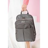 Saten Kumaş Kadın Sırt Çantası 35*25 cm Mega Çanta Günlük Kullanıma Uygun Su Itici Kumaş - 35 x 25 cm - Gri