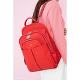 Saten Kumaş Kadın Sırt Çantası 35*25 cm Mega Çanta Günlük Kullanıma Uygun Su Itici Kumaş - 35 x 25 cm - Kırmızı