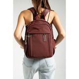 Saten Kumaş Kadın Sırt Çantası 38*28 cm Yağmur Itici Kumaş Mega Bag Günlük Kullanıma Uygun - 38 x 28 cm - Bordo