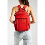 Saten Kumaş Kadın Sırt Çantası 38*28 cm Yağmur Itici Kumaş Mega Bag Günlük Kullanıma Uygun - 38 x 28 cm - Kırmızı