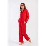 Saten Pijama Takımı – Dantel Kollu, Uzun Kollu, Kore İpeği Dokulu, Çeyizlik