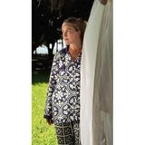 Saten Uzun Kollu Pijama Takımı(Çanta Hediyeli)
