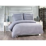 Satin Kinox Armürlü Çift Kişilik Nevresim Takımı Gri - 200 x 220 cm