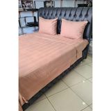 Satin Kinox Armürlü Çift Kişilik Nevresim Takımı Kahverengi - 200 x 220 cm