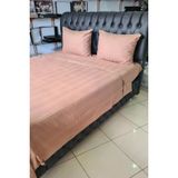 Satin Kinox Armurlu Cift Kisilik Nevresim Takimi Kahverengi
