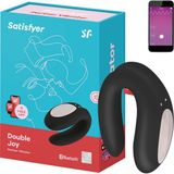 Satisfyer Double Joy Siyah Telefon Kontrol Çiftlere Özel Vibratör