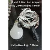 SatışMax 12 Volt 9 Watt Led Ampul Beyaz Araç Çakmaklığıa takılan model