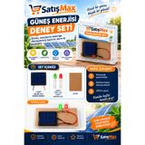 SatışMax Küçük Mini Güneş Paneli 4cmx4cm 3 Volt 0,1amper + Ve - Uç Kablolu led hediyeli