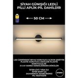 SatışMax Modern Dekoratif Led Duvar Aplik 50 Cm Siyah 1 Adet PİLLİ GÜNIŞIĞI IŞIK