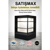 Satışmax Solar Bahçe Aydınlatması Solar Güneş Enerjili Set Üstü Baba Tipi Küp Aydınlatma 90WAT Beyaz