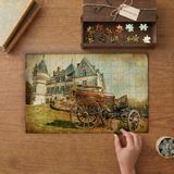 Şato- Tahta Araba- Nostalji Tasarımı 240 Parça Ahşap Puzzle Ahşap Kutuda MP00335
