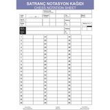 Satranç Notasyon Kağıdı A5 – 60 Hamle - 100 Sayfa | Otokopili Hamle Kayıt Formu (Turnuva & Antrenman)
