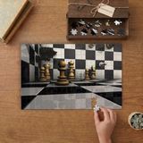 Satranç Oyunu - Illüzyon Tasarımı 240 Parça Ahşap Puzzle Ahşap Kutuda MP02036
