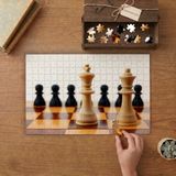 Satranç Oyunu Tasarımı 240 Parça Ahşap Puzzle Ahşap Kutuda MP08973
