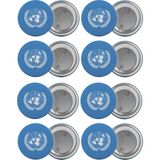 Satürn Bm Birleşmiş Milletler Bayrağı Çanta Rozeti Seti 8 Adet En Büyük Boy 5.8cm Iğneli Broş - Renkli