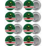 Satürn Çeçenistan Içkerya Bayrağı Çanta Rozeti Seti 8 Adet En Büyük Boy 5.8cm Iğneli Broş - Renkli