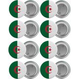 Satürn Cezayir Bayrağı Çanta Rozeti Seti 8 Adet En Büyük Boy 5.8cm Iğneli Broş - Renkli