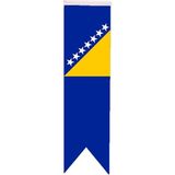 Satürn Design Masaüstü Kırlangıç Çift Taraflı Saten Kumaş Bosna Hersek Bayrağı 8 x 30 cm