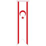 Satürn Design Masaüstü Kırlangıç Kktc Bayrağı Çift Taraflı Saten Kumaş 8 x 30 cm
