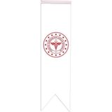 Satürn Design Masaüstü Kırlangıç Sağlık Bakanlığı Bayrağı Çift Taraflı Saten Kumaş 8 x 30 cm