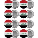 Satürn Irak Bayrağı Çanta Rozeti Seti 8 Adet En Büyük Boy 5.8cm Iğneli Broş - Renkli