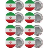 Satürn Iran Bayrağı Çanta Rozeti Seti 8 Adet En Büyük Boy 5.8cm Iğneli Broş - Renkli