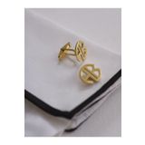 Saturn Jewelry 925 Ayar Gümüş 2 Harfli Kol Düğmesi Altın Kaplama Damat Hediyesi Kişiye Özel