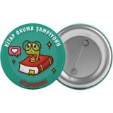 Satürn Kitap Okuma Şampiyonu Çanta Rozeti 20 Adet En Büyük Boy 5.8cm Iğneli Broş