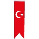 Satürn Masa Üstü Kırlangıç Osmanlı Devleti Bayrağı - 8 x 30 cm Çift Taraflı Saten Kumaş