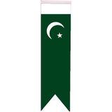 Satürn Masa Üstü Kırlangıç Pakistan Bayrağı - 8 x 30 cm Çift Taraflı Saten Kumaş