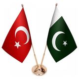 Satürn Masaüstü Pakistan Bayrağı Türk Bayrağı Ikili Pirinç Direk Masa Bayrak Seti
