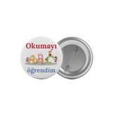 Satürn Okumayı Öğrendim Çanta Rozeti 20 Adet En Büyük Boy 5.8cm Iğneli Broş