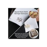Satürn Silver Kuyumculuk 925 Ayar Gümüş 2 Harfli Kol Düğmesi Altın Kaplama Damat Hediyesi Kişiye Özel