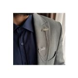 Satürn Silver Kuyumculuk 925 Ayar Gümüş İsimli Yaka İğnesi Damat Hediyesi Kişiye Özel