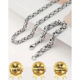 Satürn Silver Kuyumculuk Çelik Kral Zincir Erkek Kolye Ve Bileklik Set Kararmaz Çelik Kolye Çelik Zincir Kolye Kalın Zincir