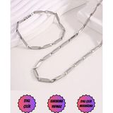 Satürn Silver Kuyumculuk Çelik Melon Zincir Erkek Kolye Ve Bileklik Set Kararmaz Çelik Kolye Çelik Zincir Kolye