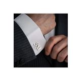 Satürn Silver Kuyumculuk Gümüş Kaplama 2 Harfli Kol Düğmesi Damat Hediyesi Düğün Nişan Kişiye Özel