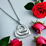 Satürn Silver Kuyumculuk Üçlü Isimli Kalpli Kolye Iki Üç Dört Beş Isimli Kalp Kolye Gümüş Kolye Isimli Kalp Kolye