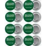 Satürn Suudi Arabistan Bayrağı Çanta Rozeti Seti 8 Adet En Büyük Boy 5.8cm Iğneli Broş - Yeşil