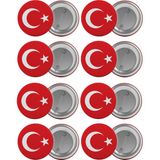 Satürn Türk Bayrağı Çanta Rozeti Seti 8 Adet En Büyük Boy 5.8cm Iğneli Broş - Renkli